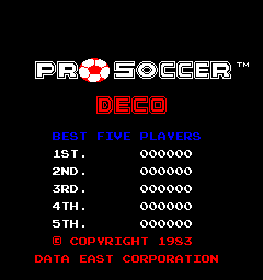 Pro Soccer (DECO Cassette) Title Screen